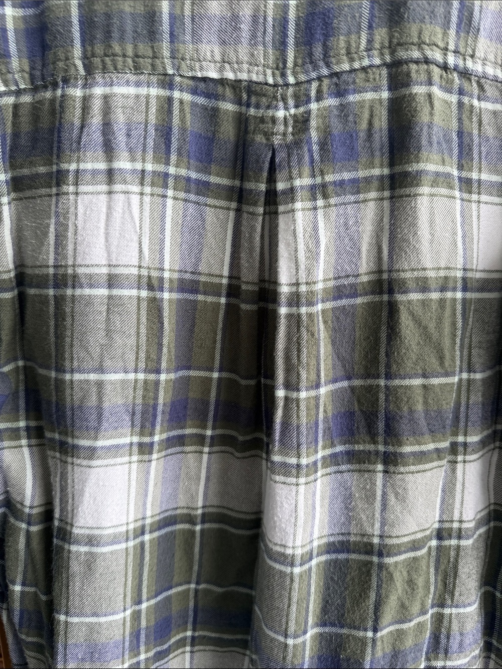 aerie Olive and Gray Plaid Button-Down Shirt - Picture 5 of 5